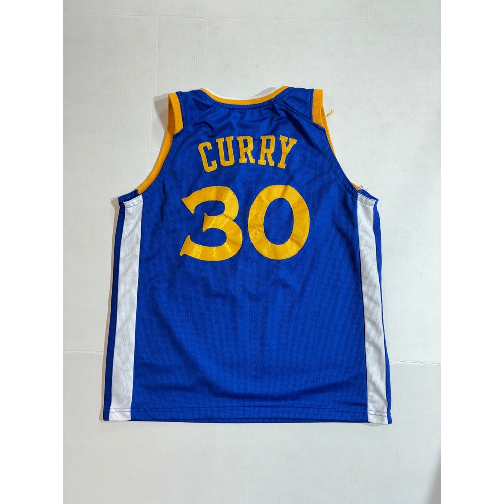 Hardwood Classics Basketball Jersey Kids L Blue Stephen Curry 30 Stitched NBA